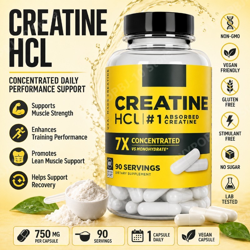 Nutrition Fitness Supplements - Créatine HCl 750mg 90 Capsules Soutien