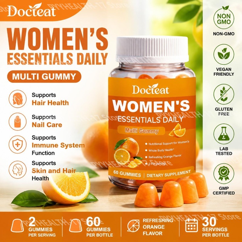 Multivitamin Gummy Adult - Docteat Essentiels Quotidiens pour Femmes :