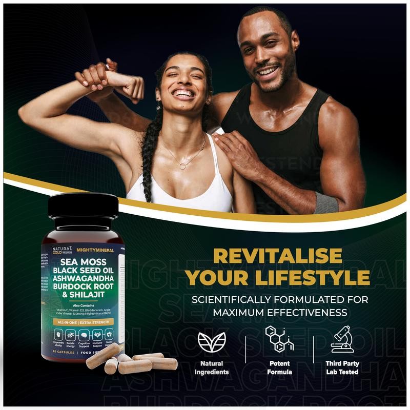 Black Seed Oil Capsule - Huile de graines noires, Shilajit, mousse