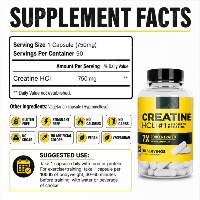 Créatine HCl 750mg 90 Capsules - Nutrition Fitness Supplements avis et prix