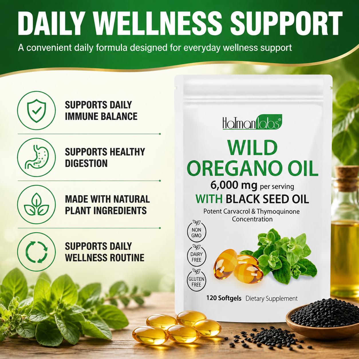 Huile d'origan sauvage avec hu - Black Seed Oil Capsule avis et prix
