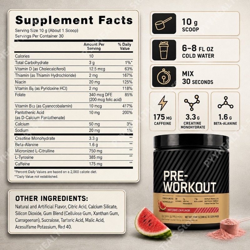 Poudre pré-entraînement avec c - Pre Workout Supplement avis et prix